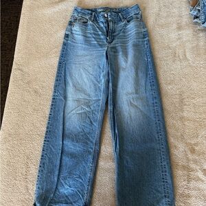 AE Curvy Super High Rise Baggy Straight Jeans